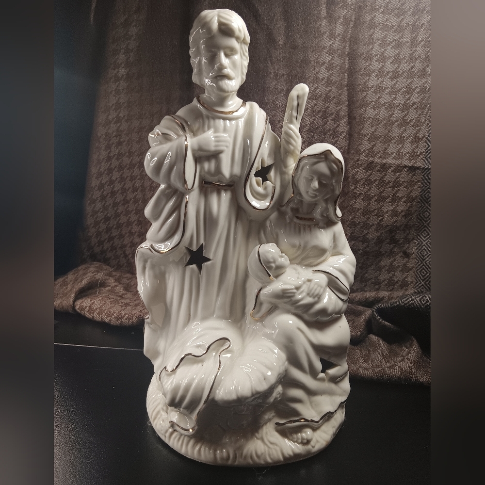 Vintage 11” Baby Jesus Mary Joseph Nativity Figure Christmas Holy Family